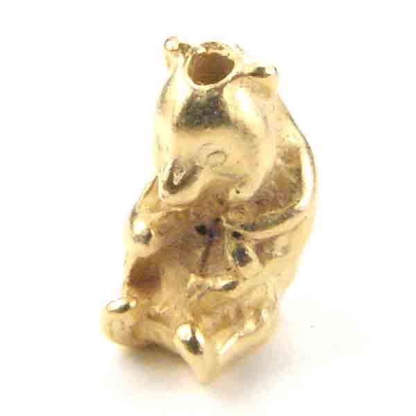 Gold Plate 12x9 Panda Bead 3-D