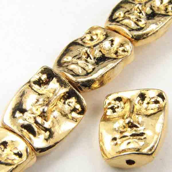 Gold Plate 13x11MM Face Bead