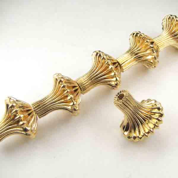 Gold Plate 13x11MM Fluted and Flared Tear