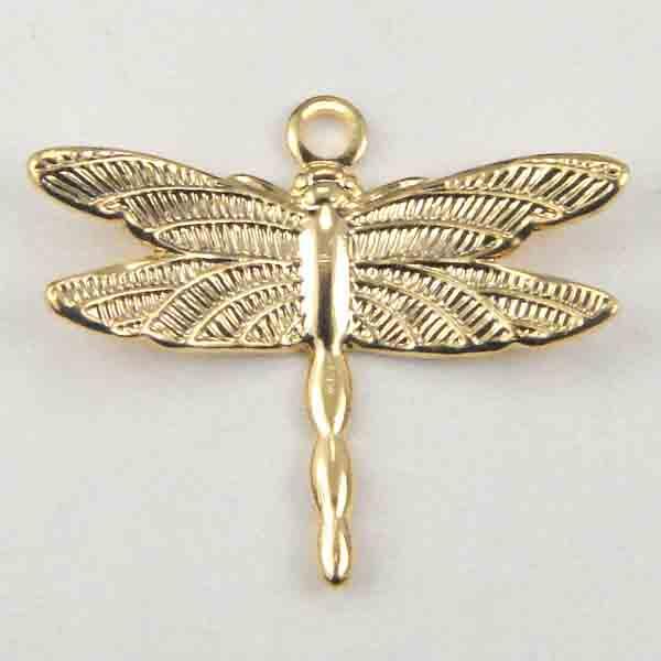 Gold Plate 13x16MM Dragonfly