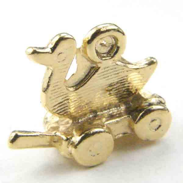 Gold Plate 13x5MM 3-D Duck Pull Toy