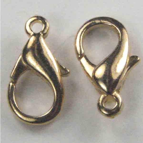 Gold Plate 15MM Lobster Claw Clasp