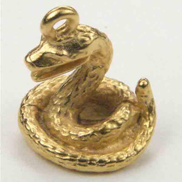 Gold Plate 14MM Snake Of The Chinese Zodiac