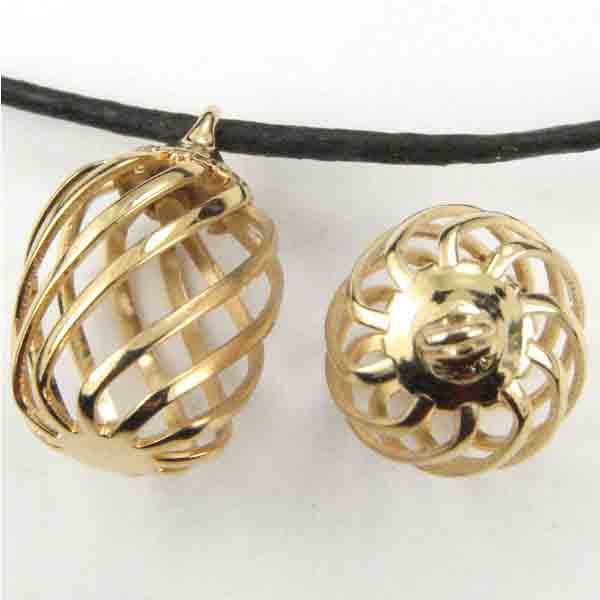 Gold Plate 14x11MM Twisted Wire Barrel Drop