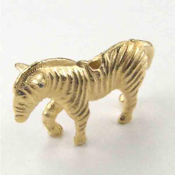 Gold Plate 14x21 Zebra Bead 3-D