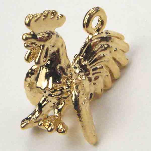Gold Plate 15MM Cock Of The Chinese Zodiac