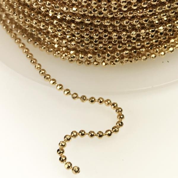 Gold Plate 1.5MM Diamond Cut Ball Chain