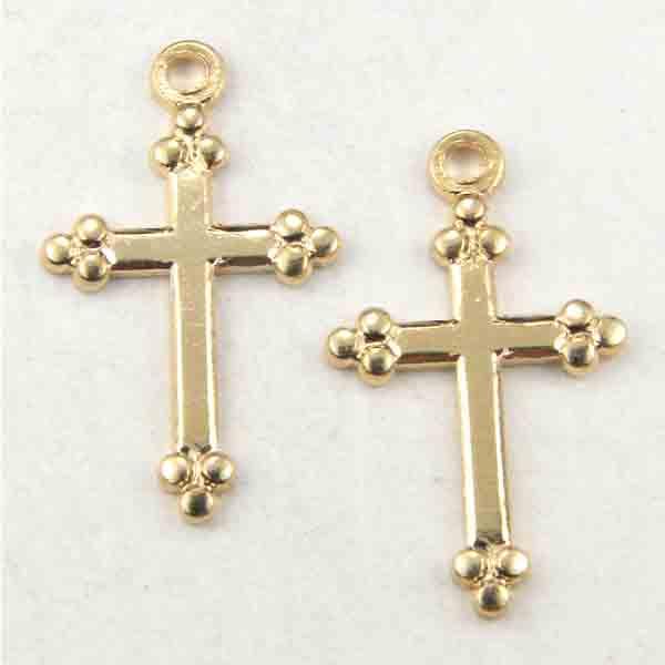 Gold Plate 15x10MM Trefled Cross