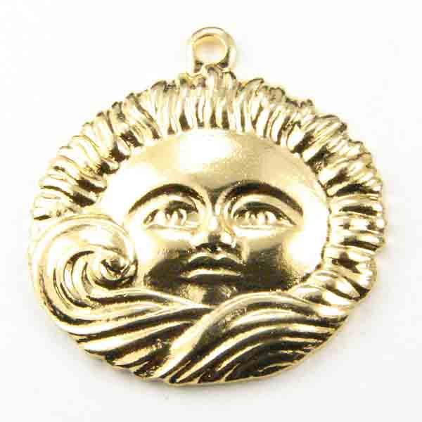 Gold Plate 15x16MM Sun and Cloud Stamping
