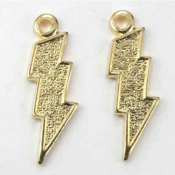 Gold Plate 15x5MM Lightening Bolt
