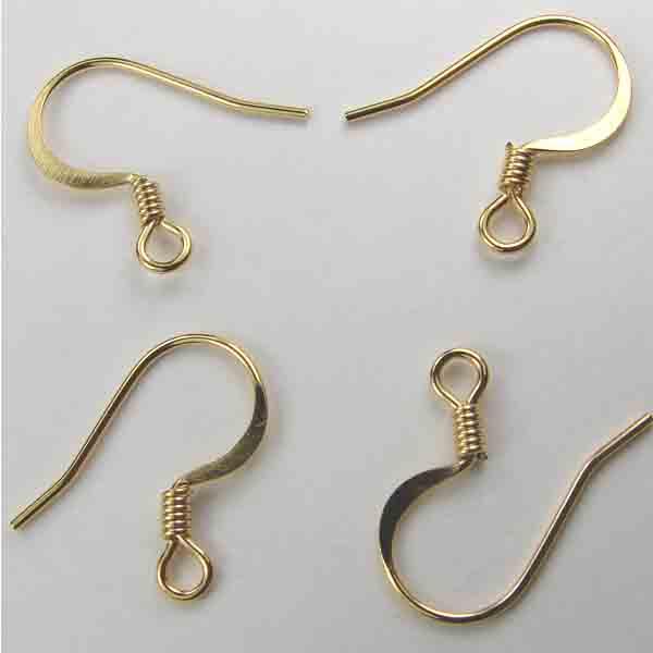 Gold Plate 16MM  Earwire With Coil