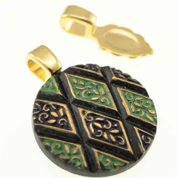 Gold Plate 16MM Glue-On Leaf Bail