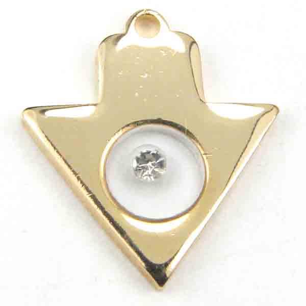 Gold Plate 16x12MM Arrow With Crystal Rhinestone in Window