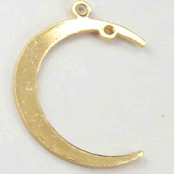 Gold Plate 16x13 Moon W/ Inner Hanging Loop