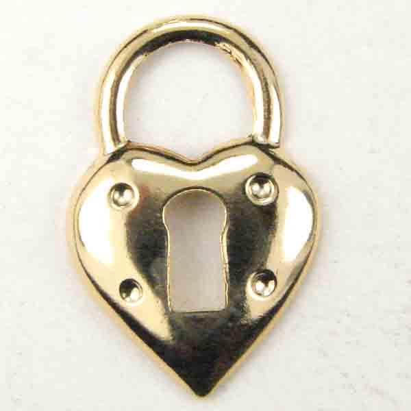 Gold Plate 17x11MM Heart Lock Stamped