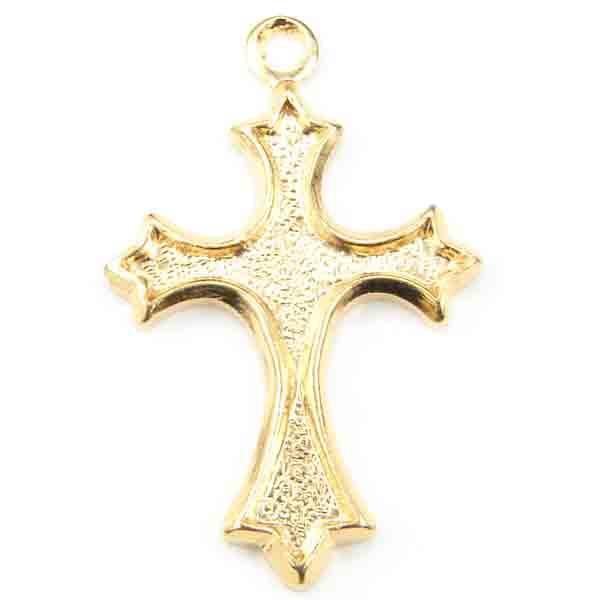 Gold Plate 17x12MM Flared Cross