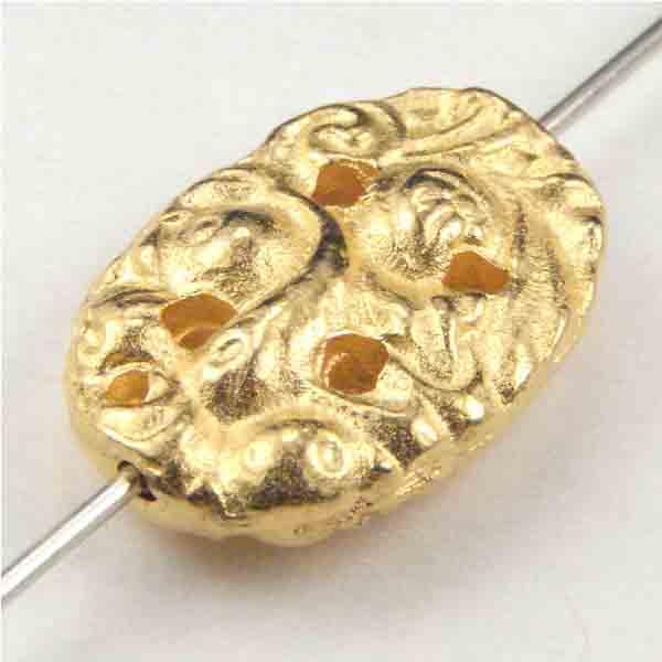 Gold Plate 17x13MM Openwork Floral Bead