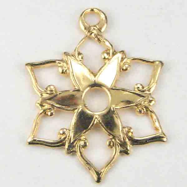 Gold Plate 17x14MM Snowflake