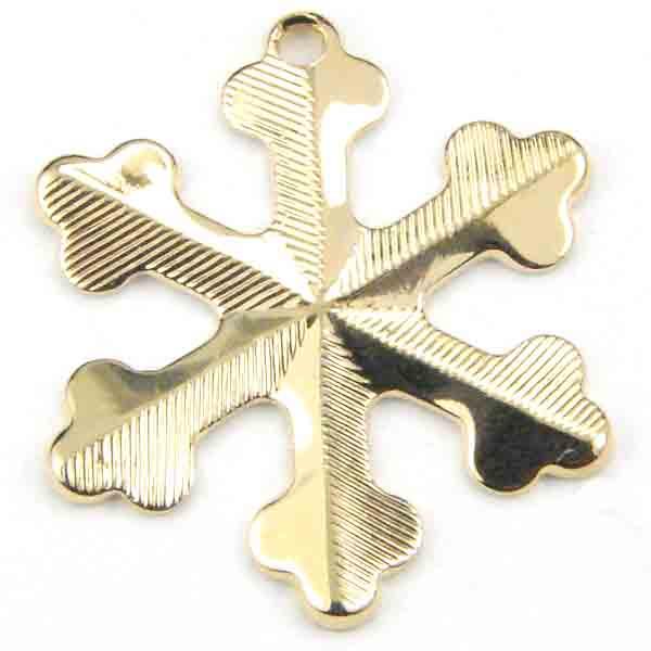 Gold Plate 18MM Snowflake