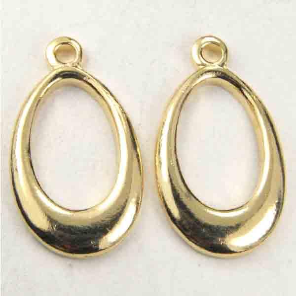 Gold Plate 18X10MM Oval Ring Pendant or Clasp Connector
