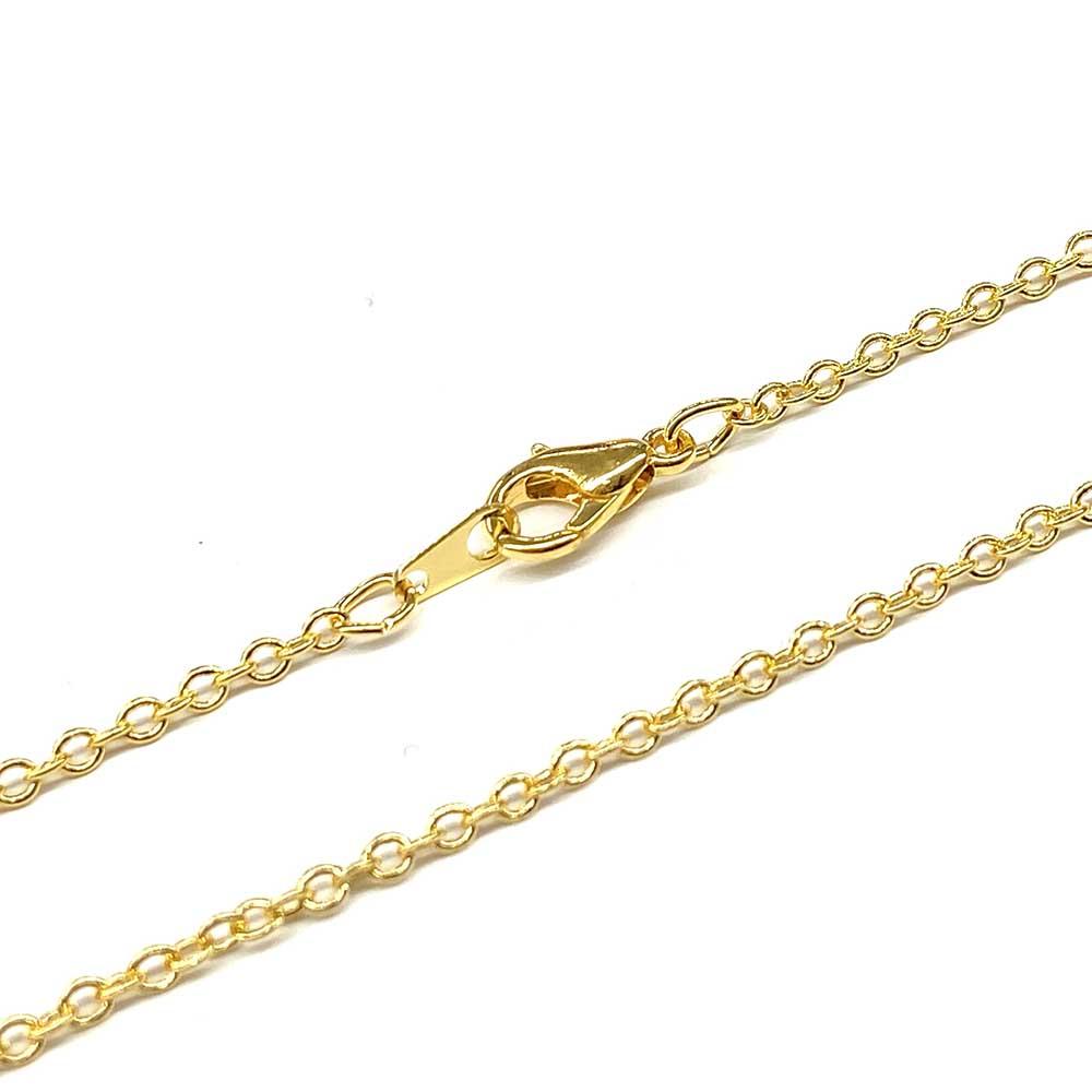 Gold Plate 18 Inch 1.5x2MM Cable Chain Necklace