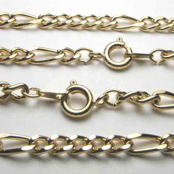 Gold Plate 18 Inch 4MM Figero Neck Chain