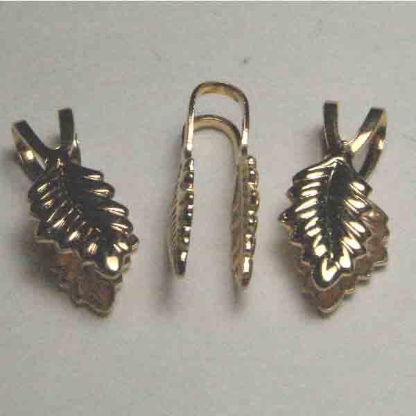 Gold Plate 18x6MM 2 Stem Leaf Bail