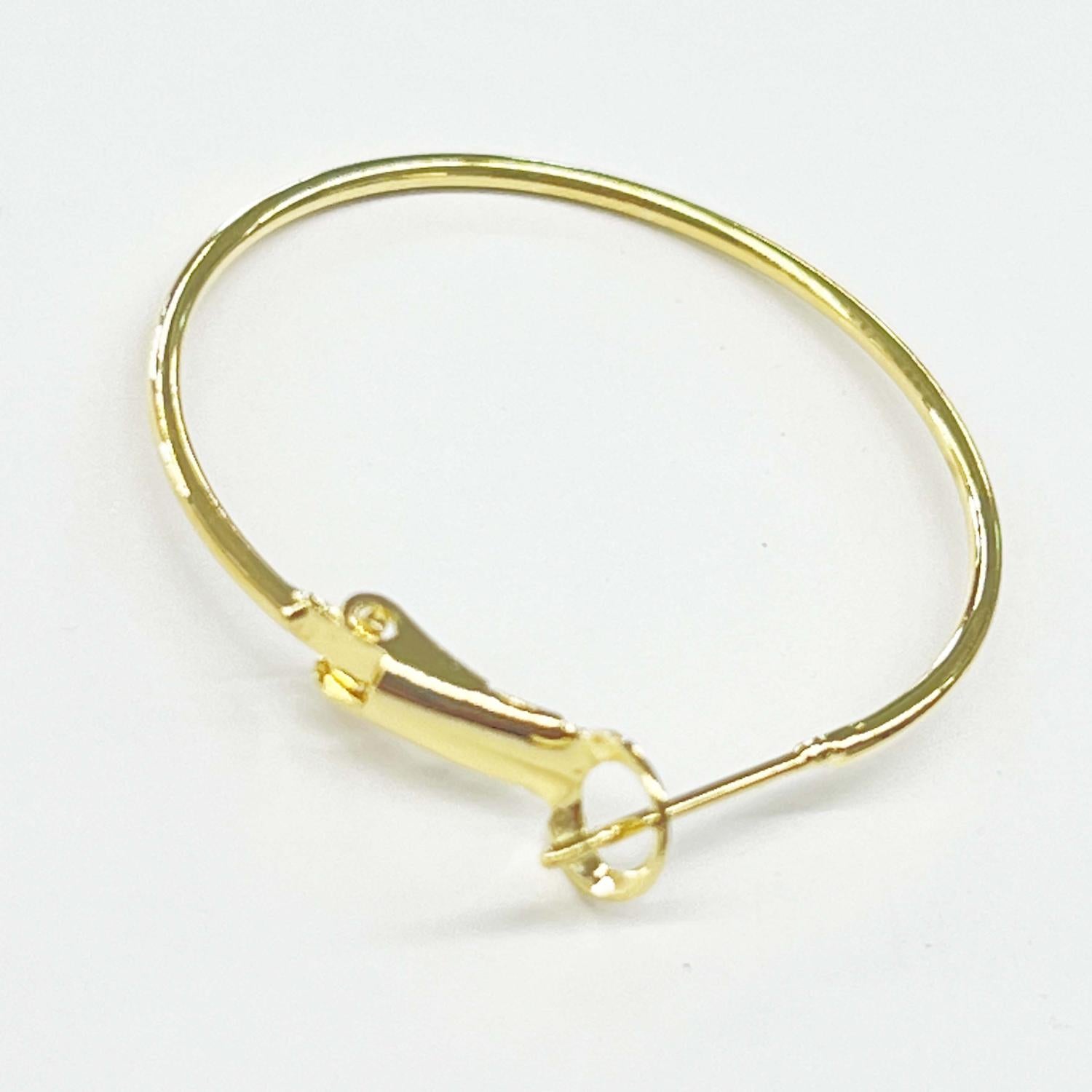 Gold Plate 19MM Ear Or Wine Charm Hoop