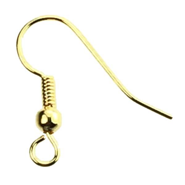 Gold Plate 19MM French Ear Wire with Ball and Coil