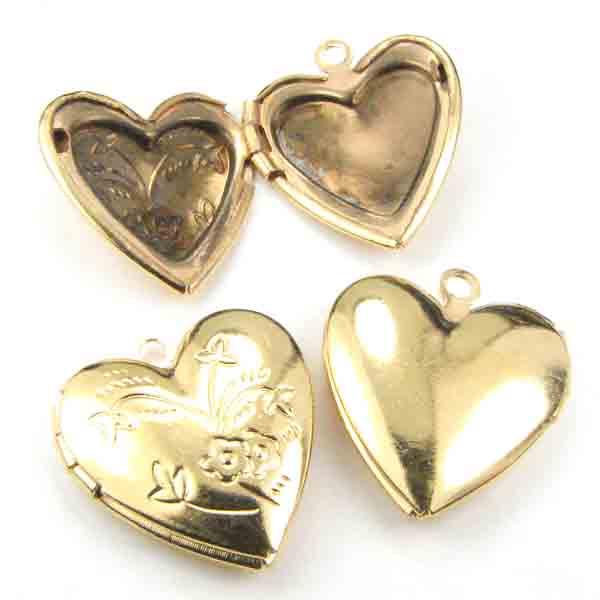 Gold Plate 19x17MM Heart Shaped Locket