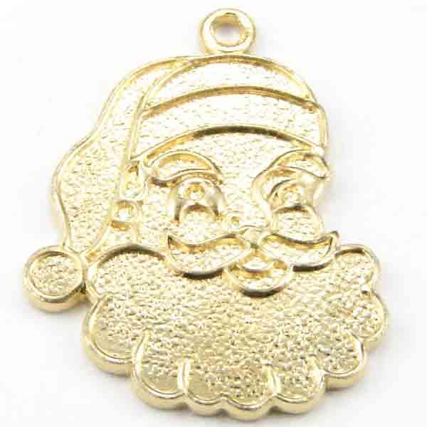 Gold Plate 19x17MM Santa Face