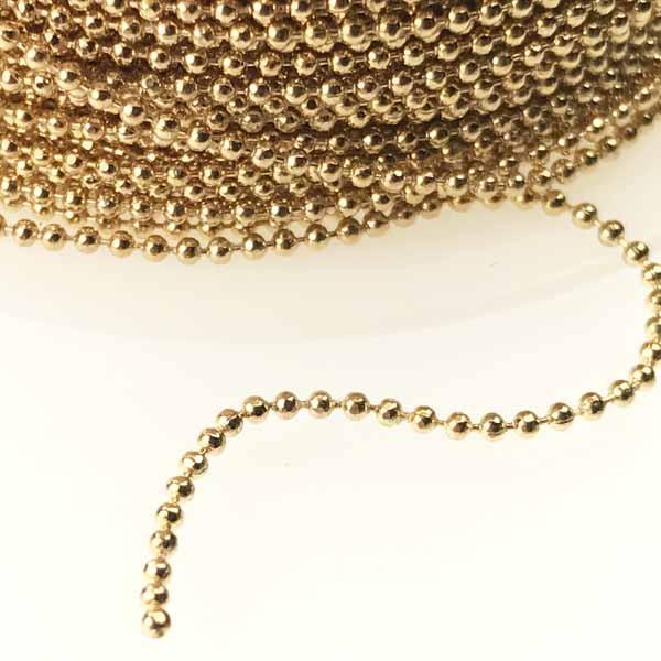 Gold Plate 1MM Diamond Cut Ball Chain