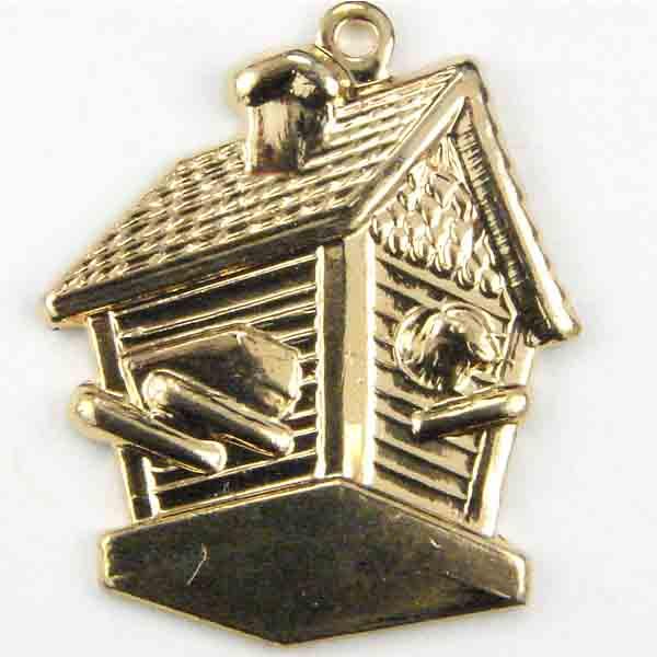 Gold Plate 20x18MM Birdhouse Stamping