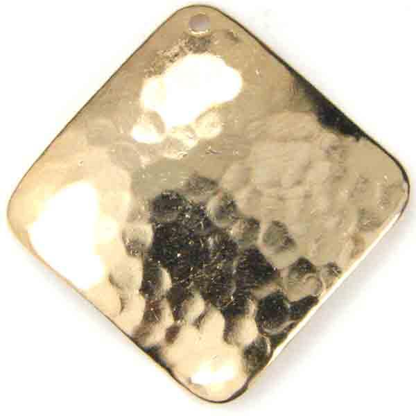 Gold Plate 21MM Hammered and Wavy Diamond