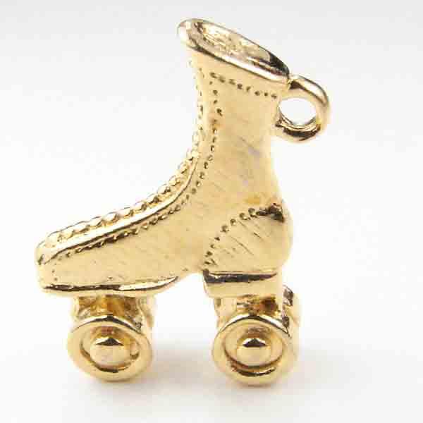 Gold Plate 21X14MM 3-D Roller Skate