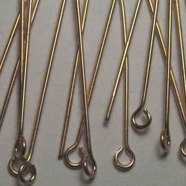 Gold Plate 22 Gauge 3 Inch Eyepin