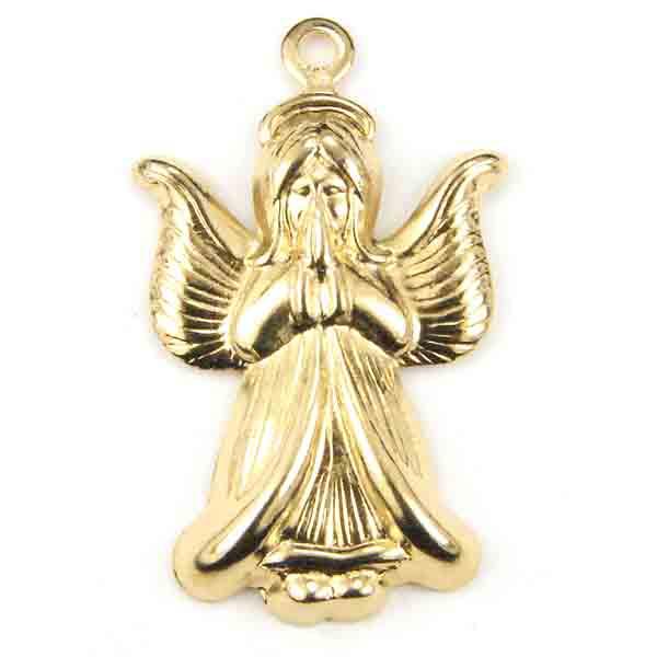 Gold Plate 22x16MM Kneeling Angel