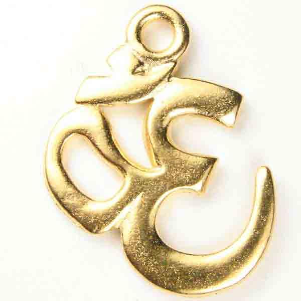 Gold Plate 22x17MM Om Pendant