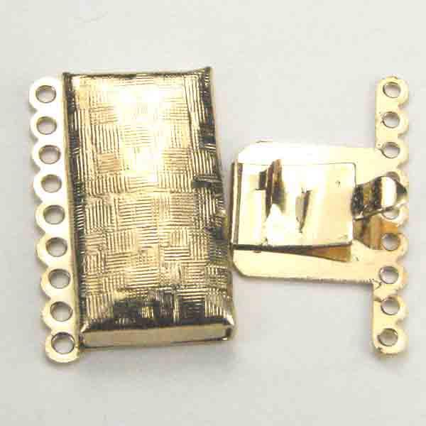 Gold Plate 23X17MM 9 Strand Box Clasp