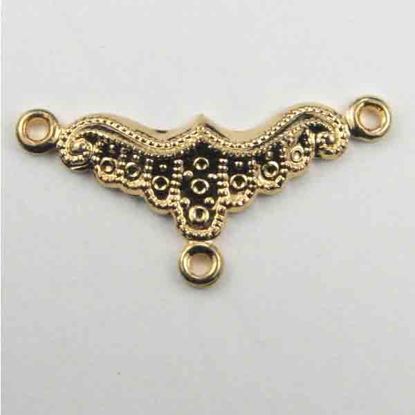 Gold Plate 23x10MM Fancy 2 to 1 Chandelier Connector