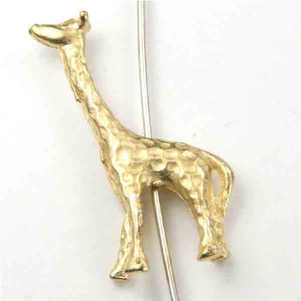 Gold Plate 23x13 Giraffe Bead 3-D