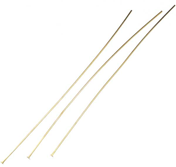 Gold Plate 24 Gauge 3 Inch Headpin