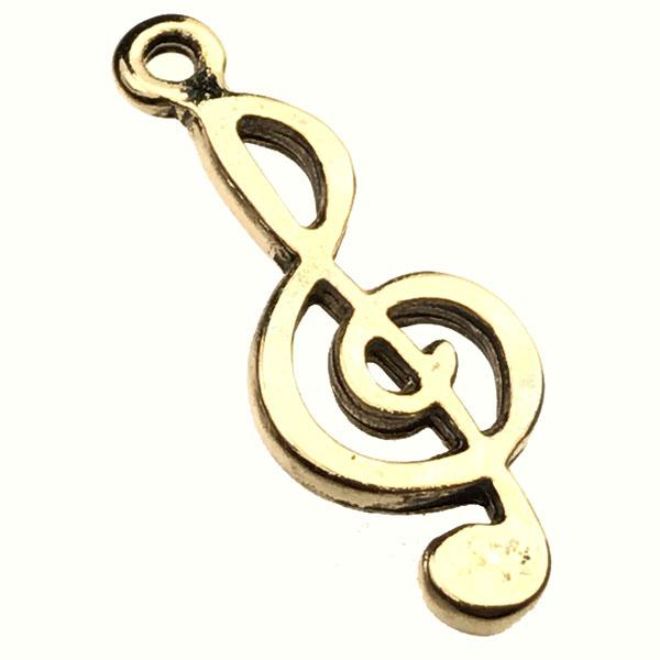 Gold Plate 26x10MM Treble Clef