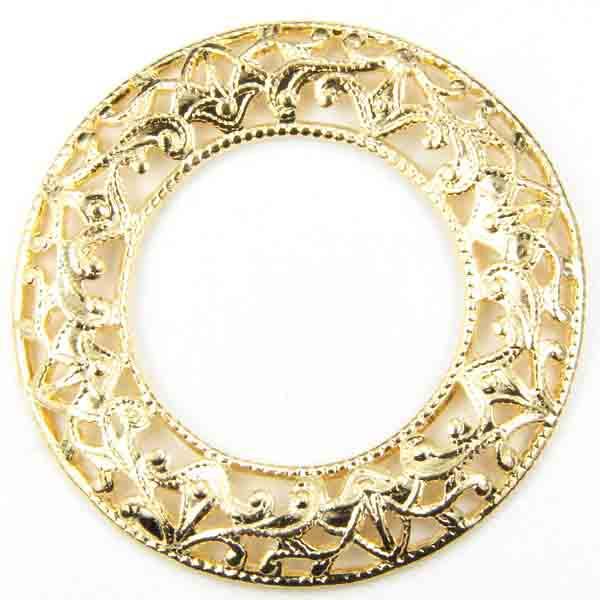 Gold Plate 27MM Filigree Ring