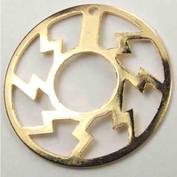 Gold Plate 27MM Sun with Zigzags