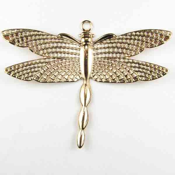 Gold Plate 28x37MM Dragonfly