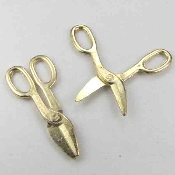 Gold Plate 29x12MM Snip Scissor