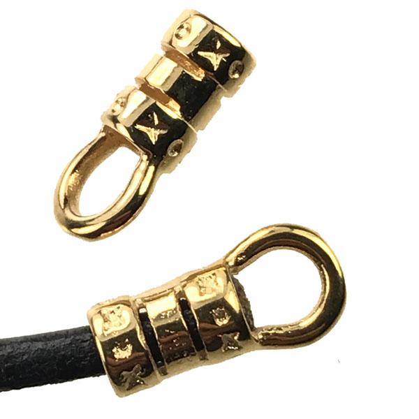 Gold Plate 2MM Cord Crimp End