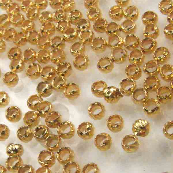Gold Plate 2MM Ribbed Crimp