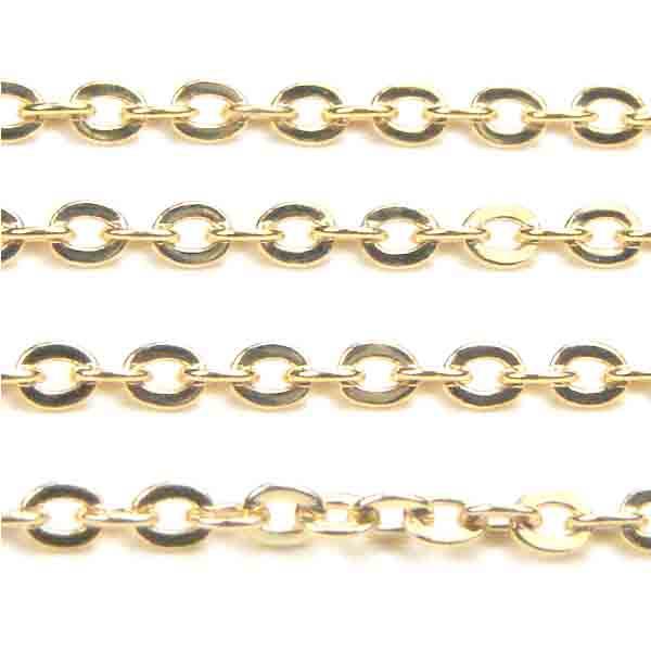 Gold Plate 2x1.5MM Flat Cable Chain